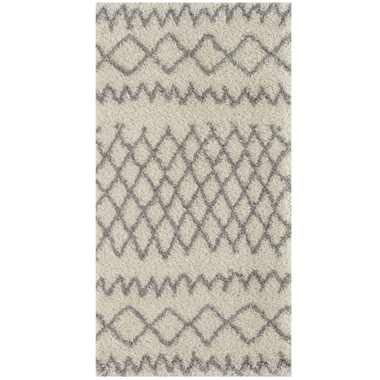 Moroccan Ivory Grey Shaggy Rug 900 | The Rugs