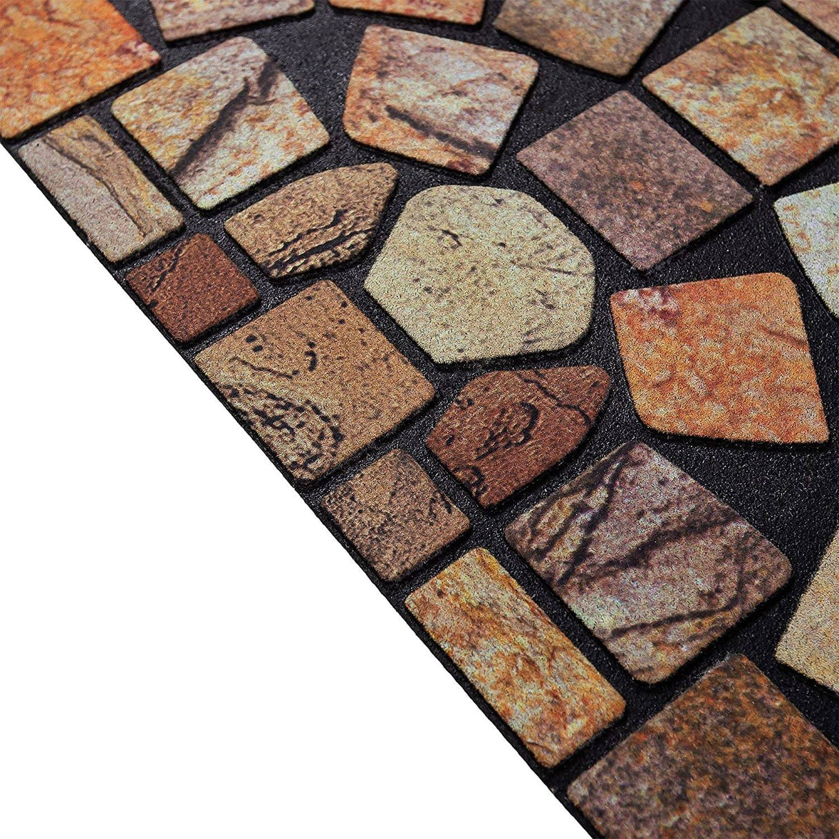 Nicoman Halfmoon Tile Barrier Doormat - Red Edge