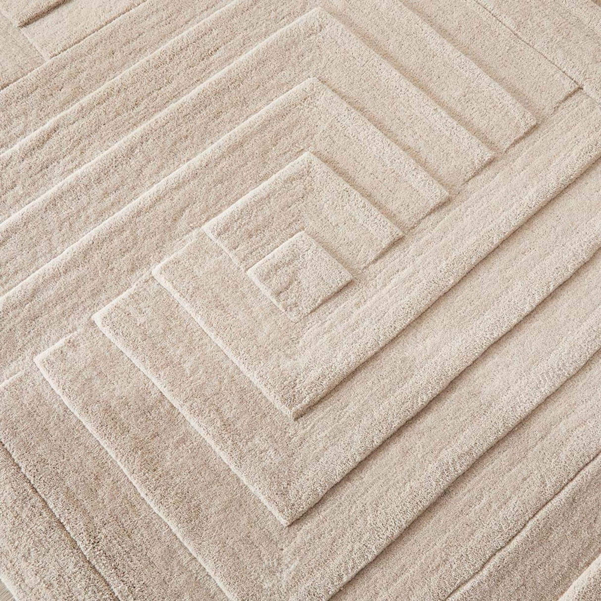 The Rugs Maze Grey Geometric Wool Rug - Hand-Tufted 17 mm