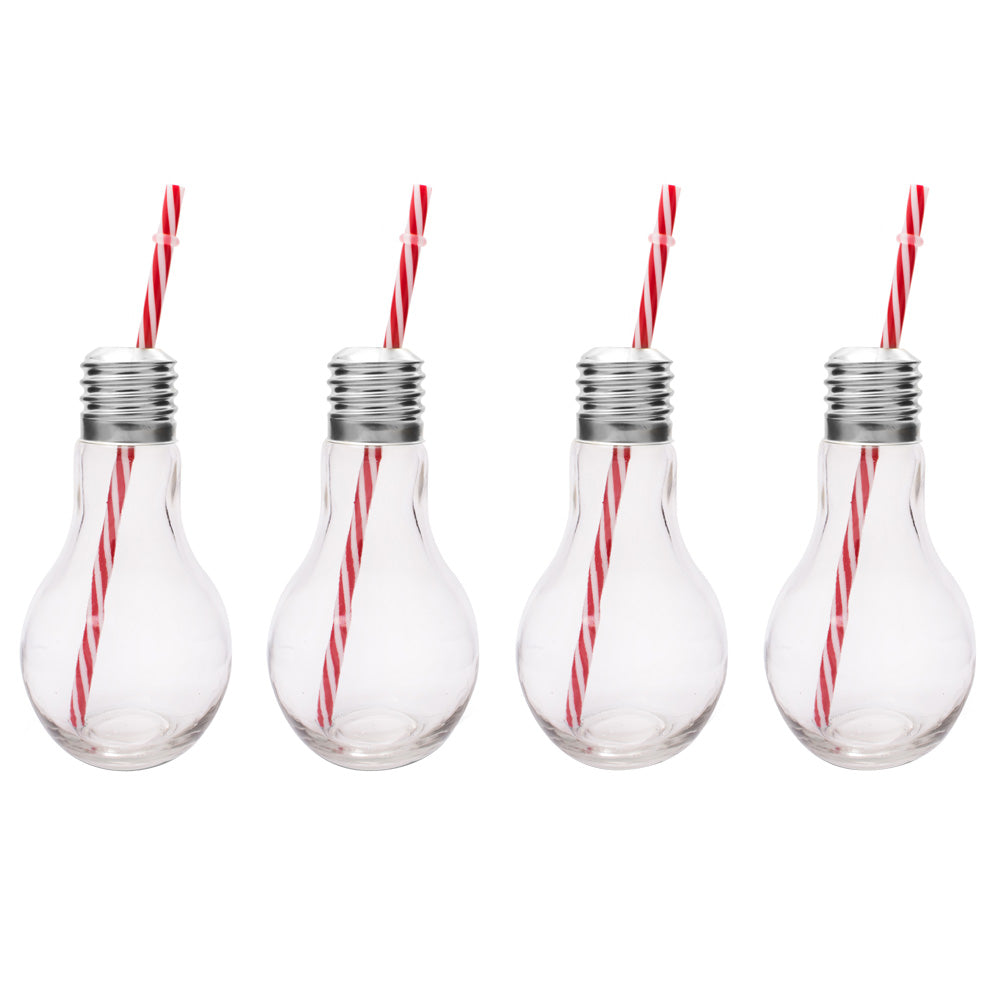 Jeray Bar Bespoke Edison Light Bulb Glasses, 400ml, Pack of 4