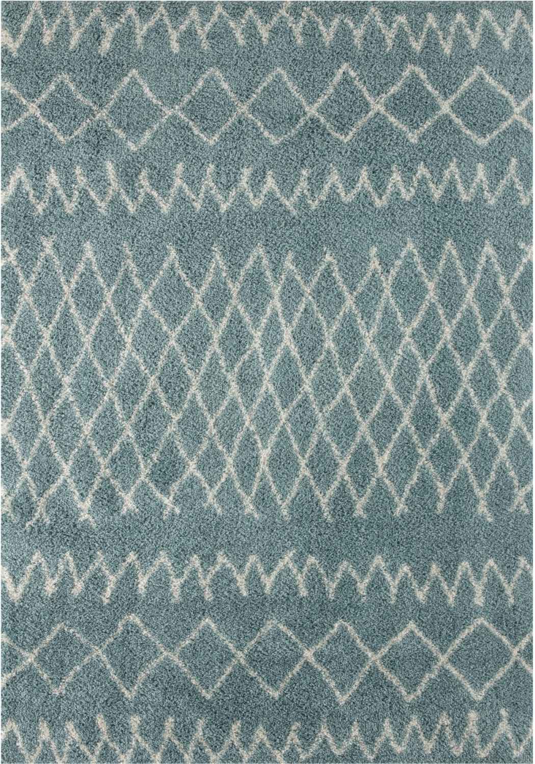 Moroccan Duck Egg Blue Shaggy Rug 950 by The Rugs