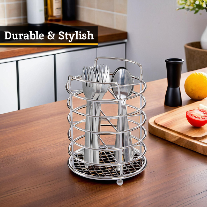 Orsina Soren Chrome 4-Section Cutlery Caddy