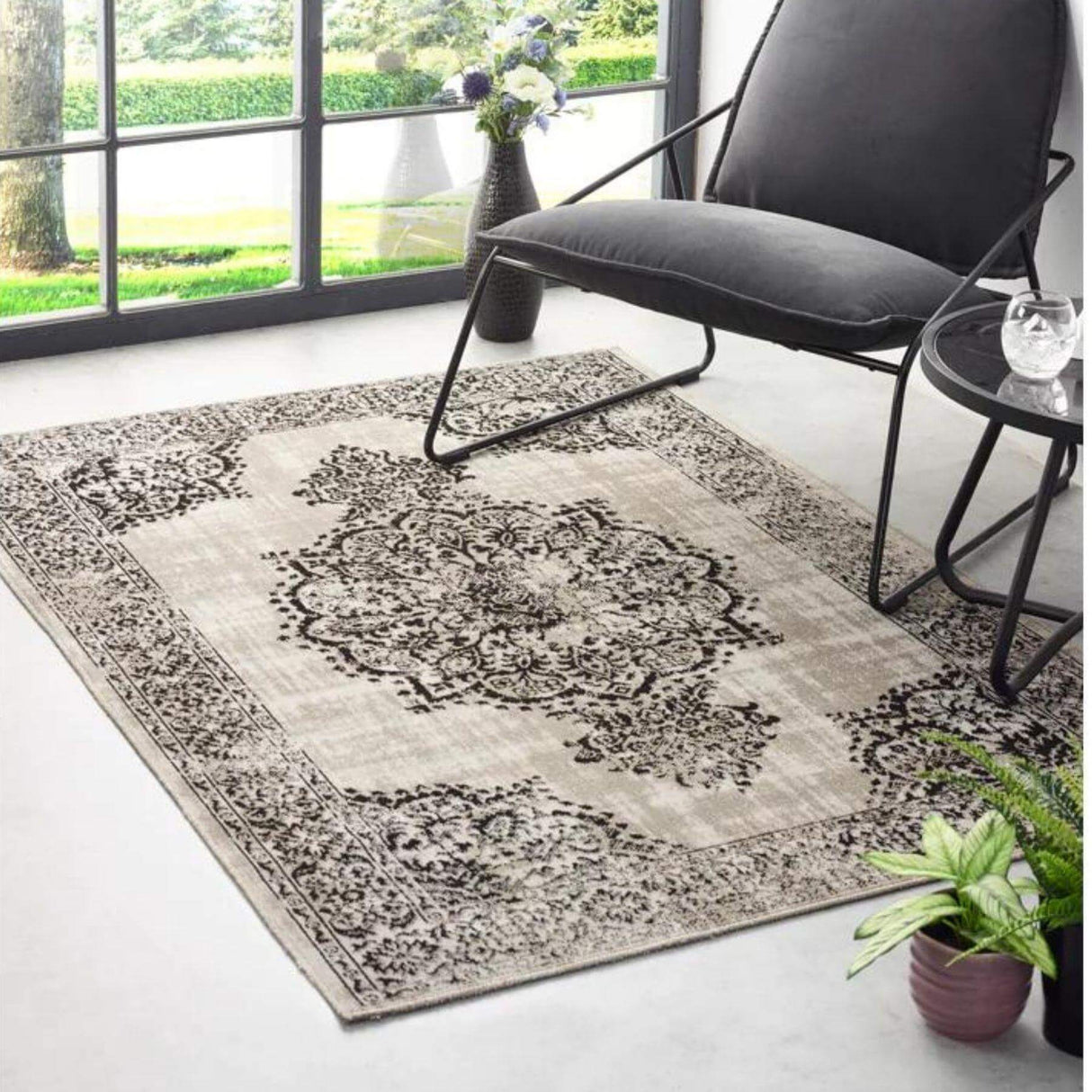 Saville Grey/Black Vintage Rug | The Rugs