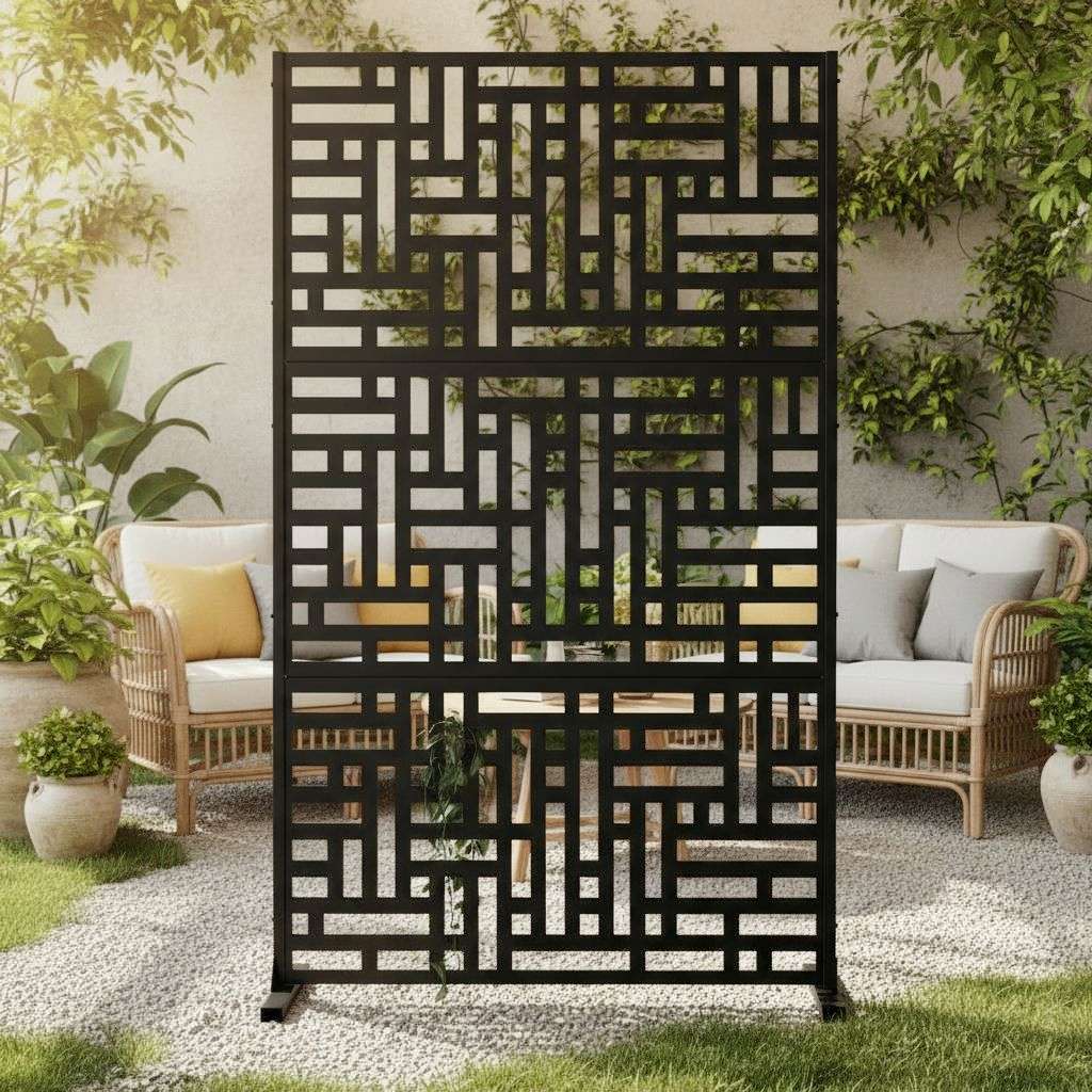 Nicoman Metal Indoor/Outdoor Privacy Screen 90cm x 180cm - Maze