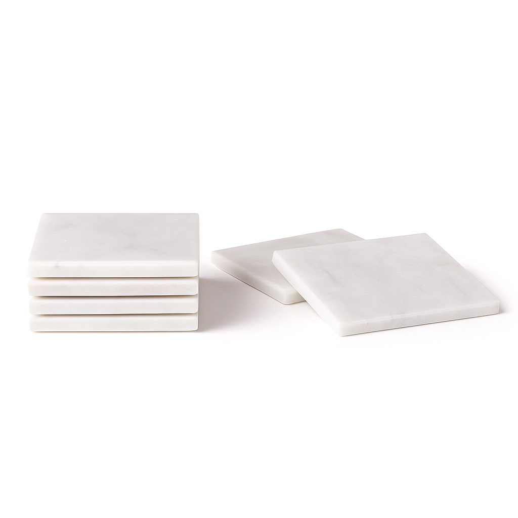 Rinkit Square Marble Coasters - Pack of 6