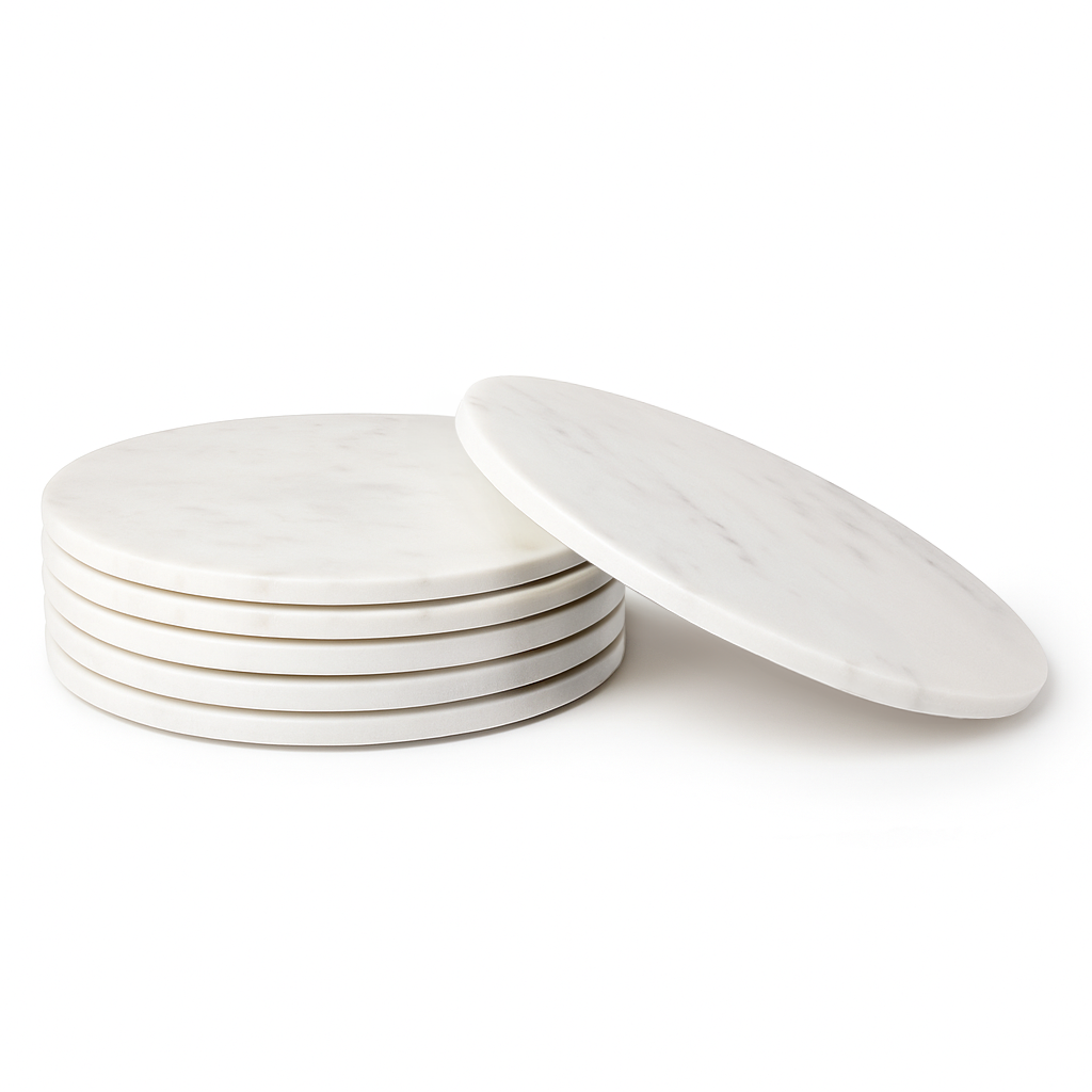 Rinkit Round Marble Placemats Pack of Six - 30cm