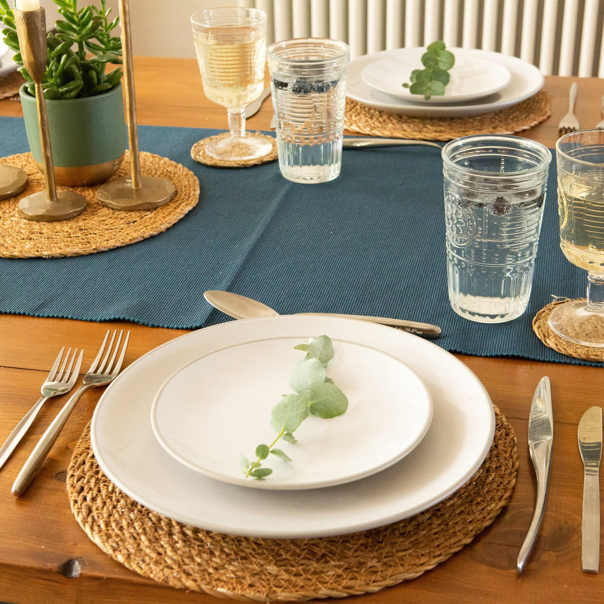 Rinkit Woven Typha Placemats & Coasters Set - 12pc