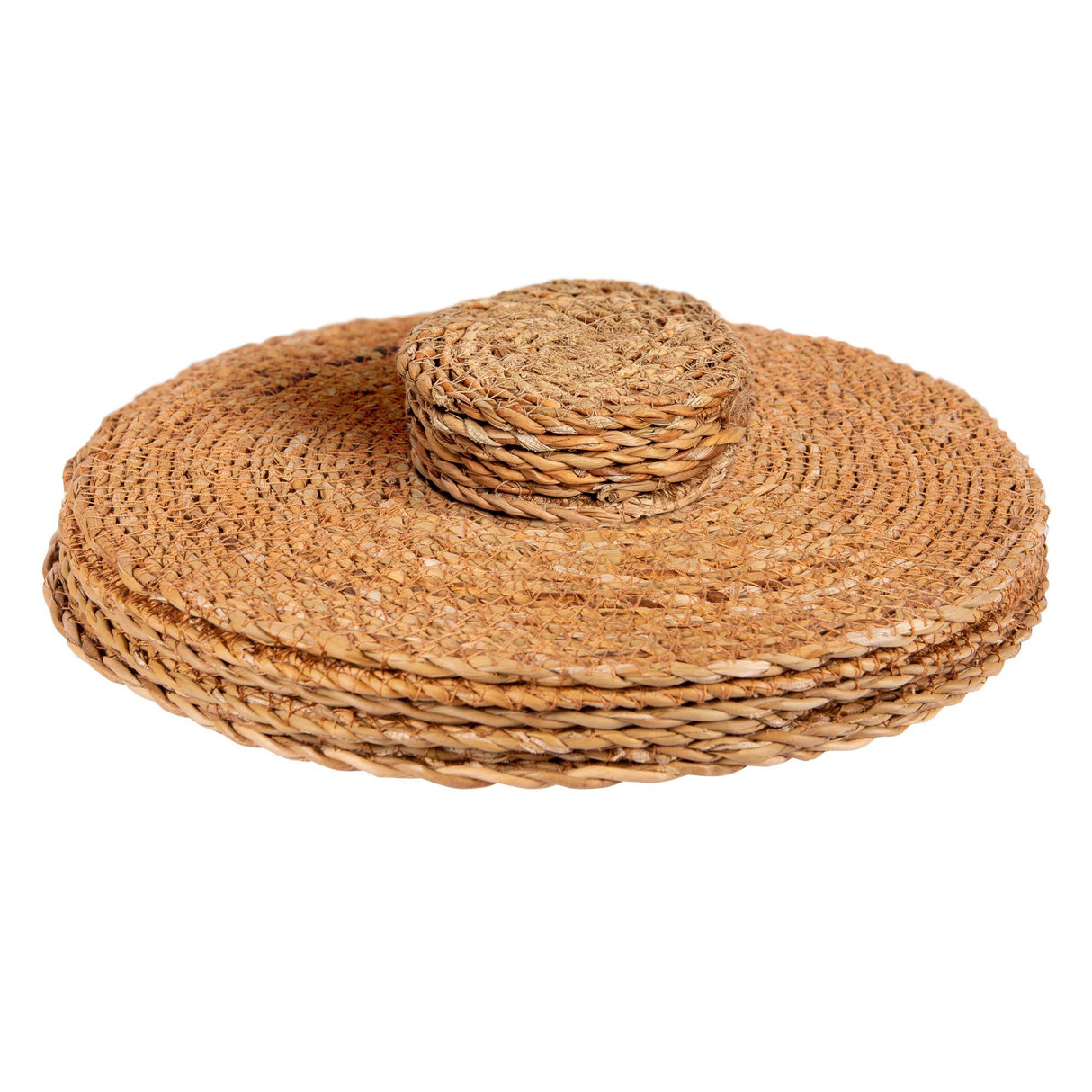 Rinkit Woven Typha Placemats & Coasters Set - 12pc