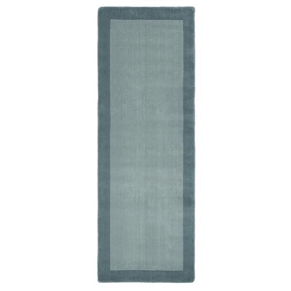 Bordered Duck Egg Blue Rug - 100% Pure Wool