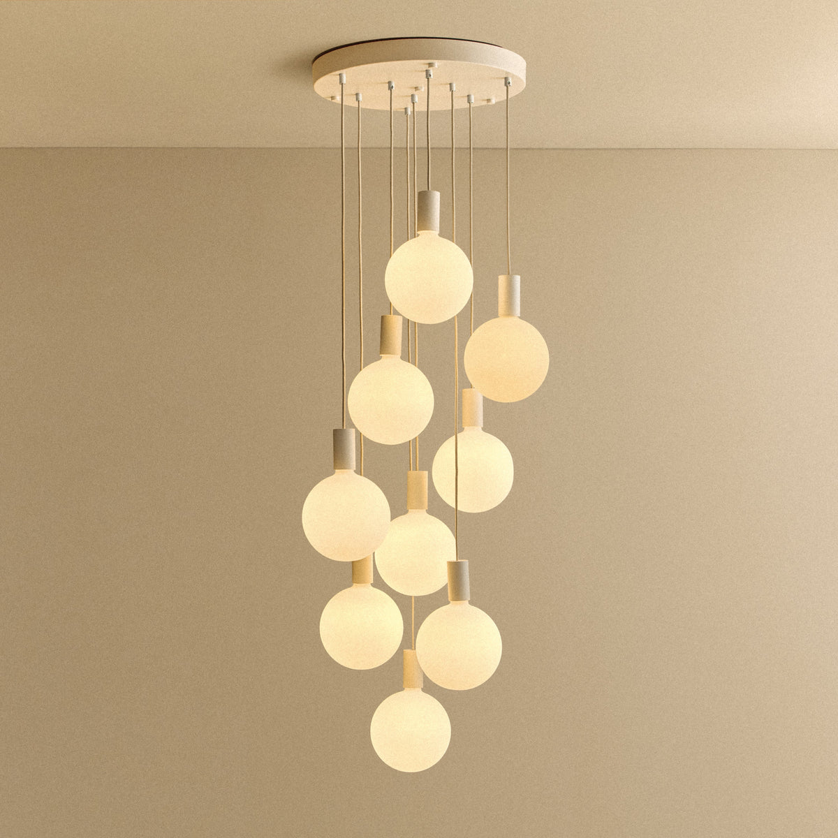 Tala Alumina Nine Pendant Light with Sphere V Bulbs