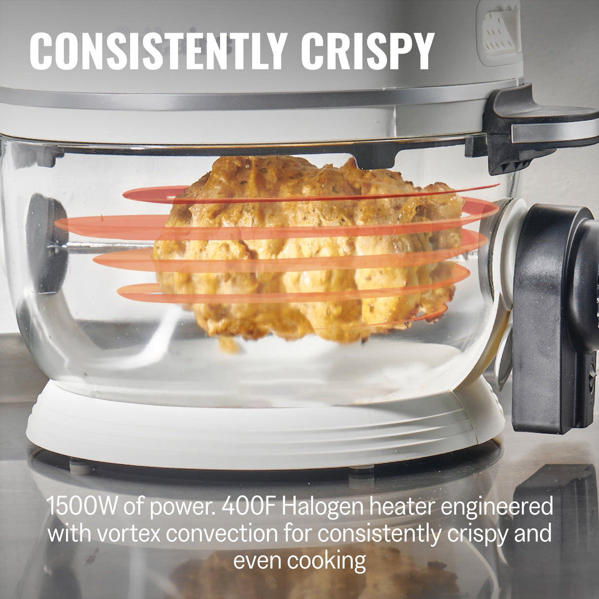Fritaire Self-Cleaning Glass Bowl Air Fryer - ORANGE