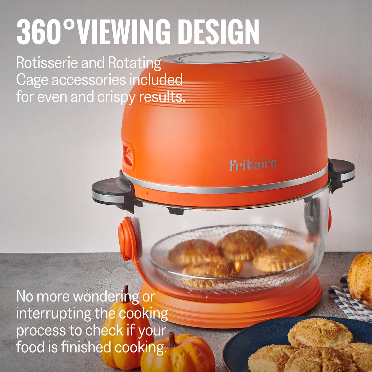 Fritaire Self-Cleaning Glass Bowl Air Fryer 9-in-1 - Midnight Black