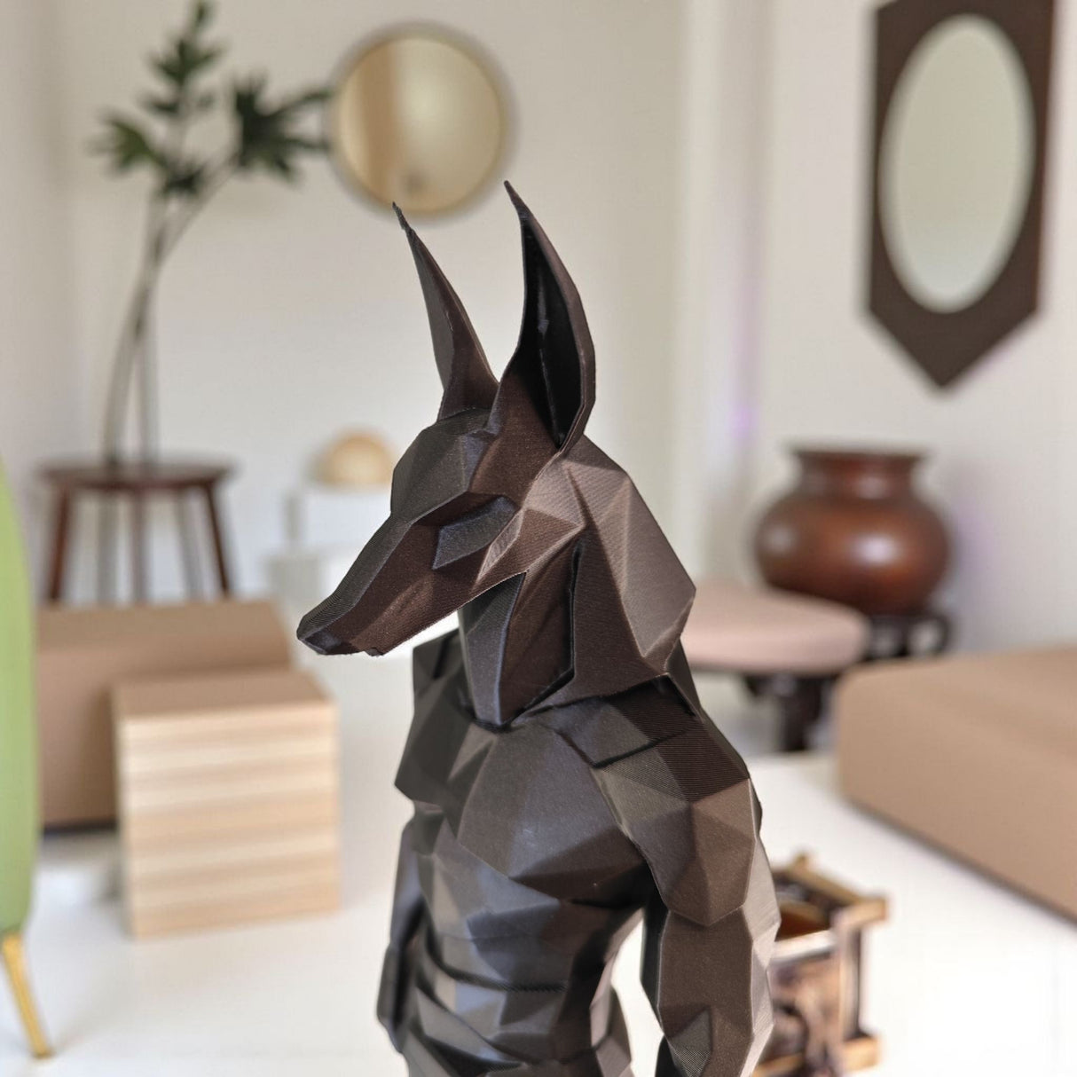 Filamora Studios Low Poly Anubis Statue