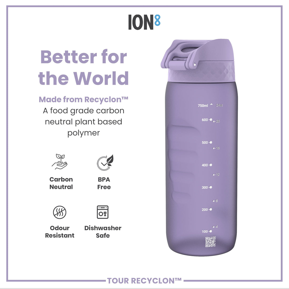ION8 Bottle, Recyclon, Light Purple, 750ml