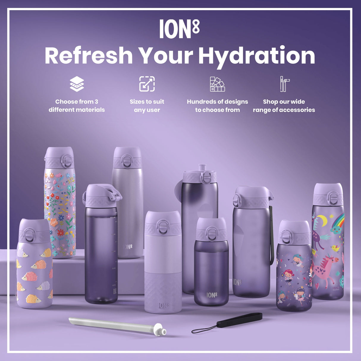 ION8 Bottle, Recyclon, Light Purple, 750ml