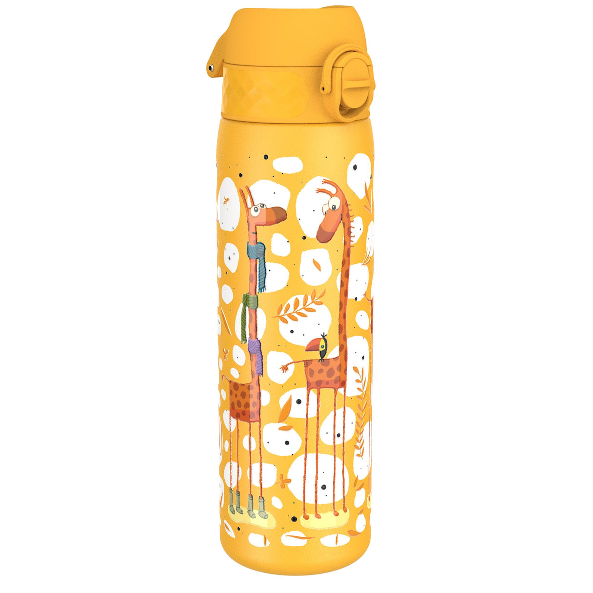 ION8 Leak Proof Slim Water Bottle, Stainless Steel, Giraffes, 600ml (20oz)