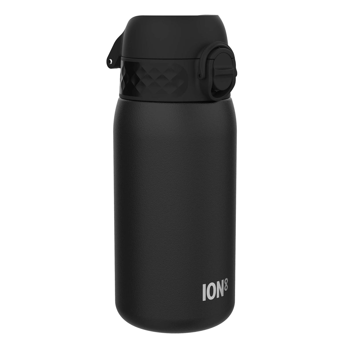 ION8 Leak Proof Water Bottle, Stainless Steel, Black, 400ml (13oz)