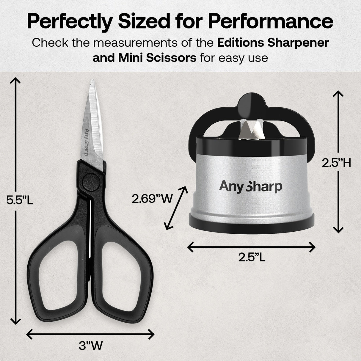 AnySharp Mini Scissors & Classic Knife Sharpener Kitchen Bundle Set