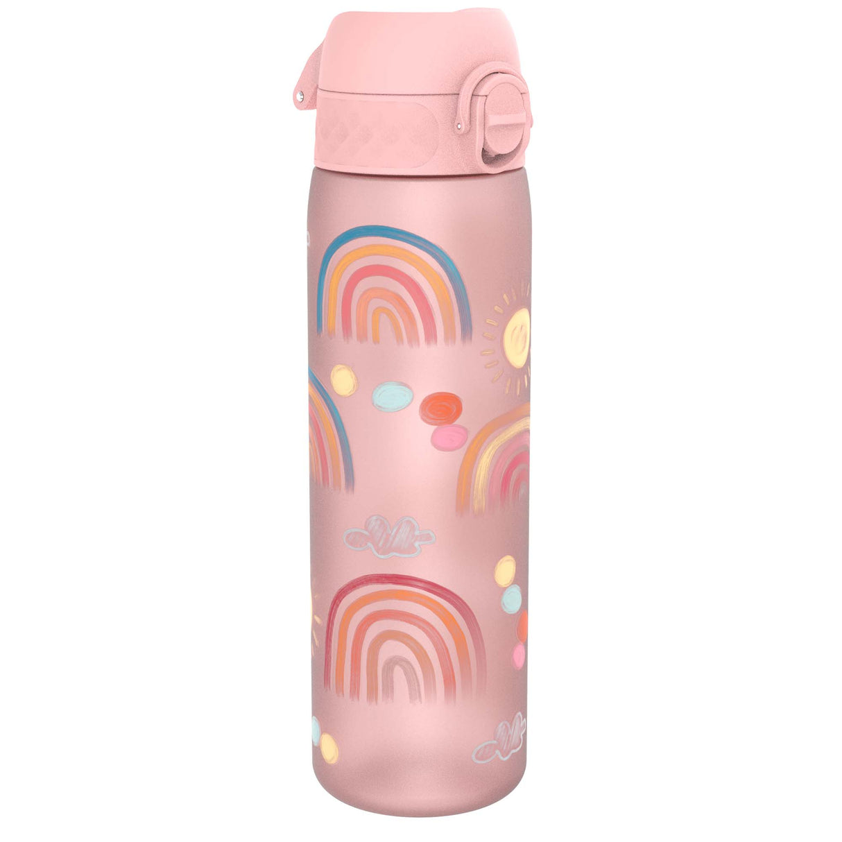 ION8 Leak Proof Slim Water Bottle, Recyclon, Rainbows, 500ml (18oz)