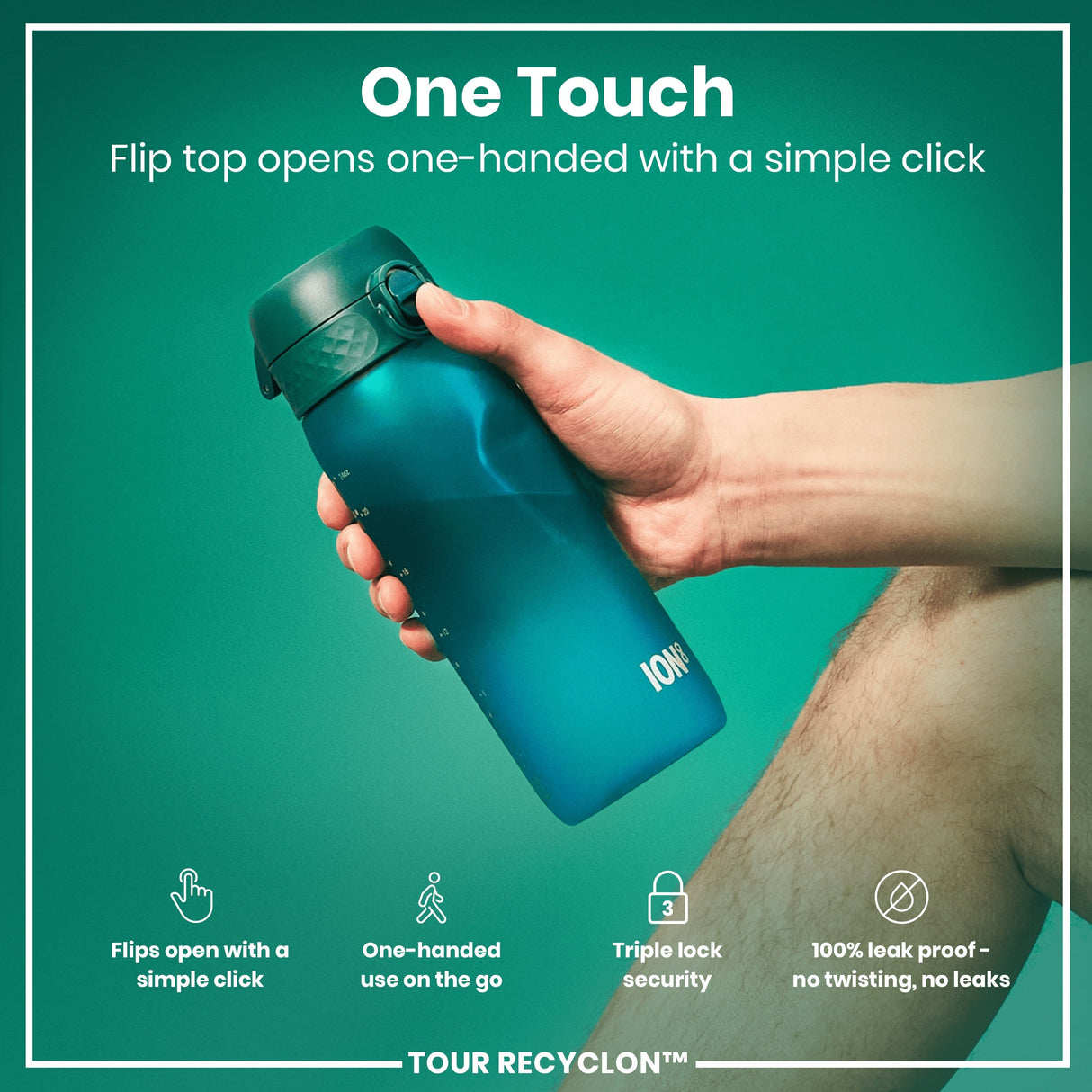 ION8 Bottle, Recyclon, Aqua, 750ml