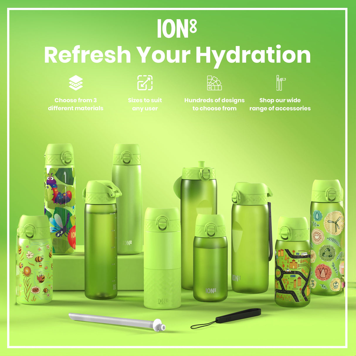 ION8 Bottle, Recyclon, Green, 750ml