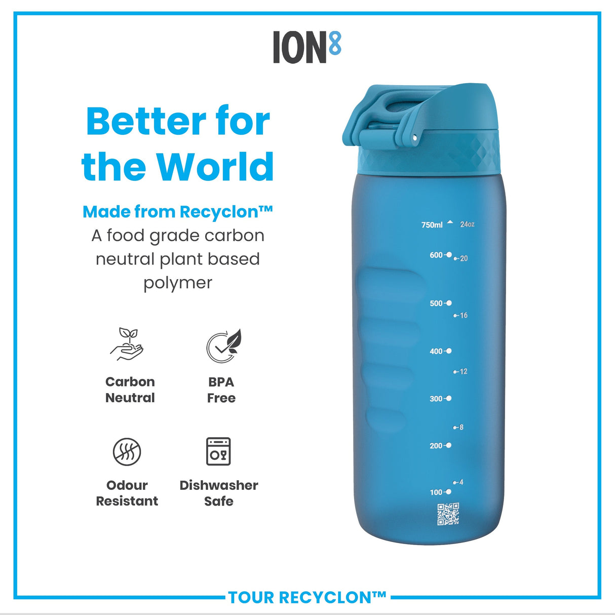 ION8 Bottle, Recyclon, Blue, 750ml