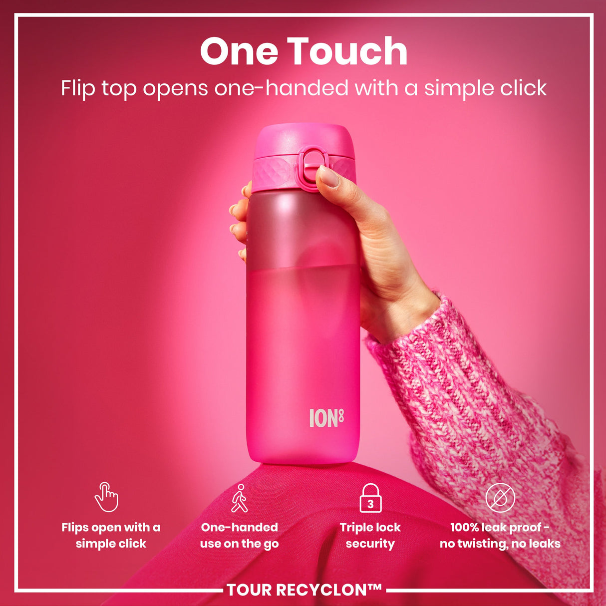 ION8 Bottle, Recyclon, Pink, 750ml
