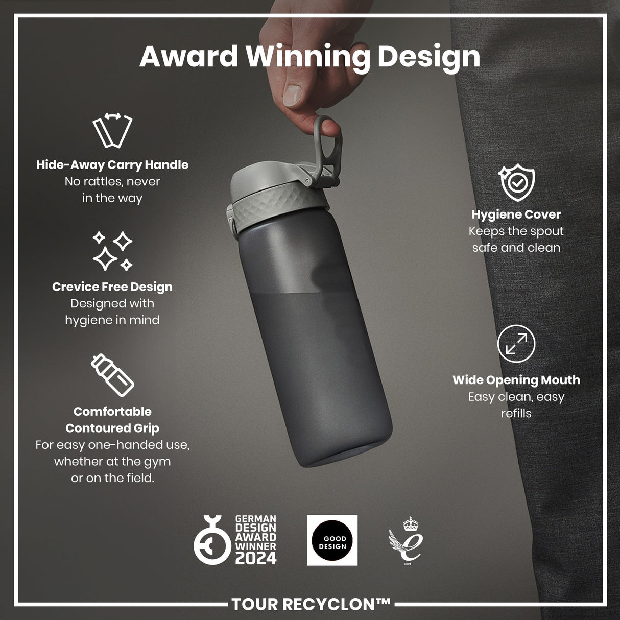 ION8 Bottle, Recyclon, Grey, 750ml