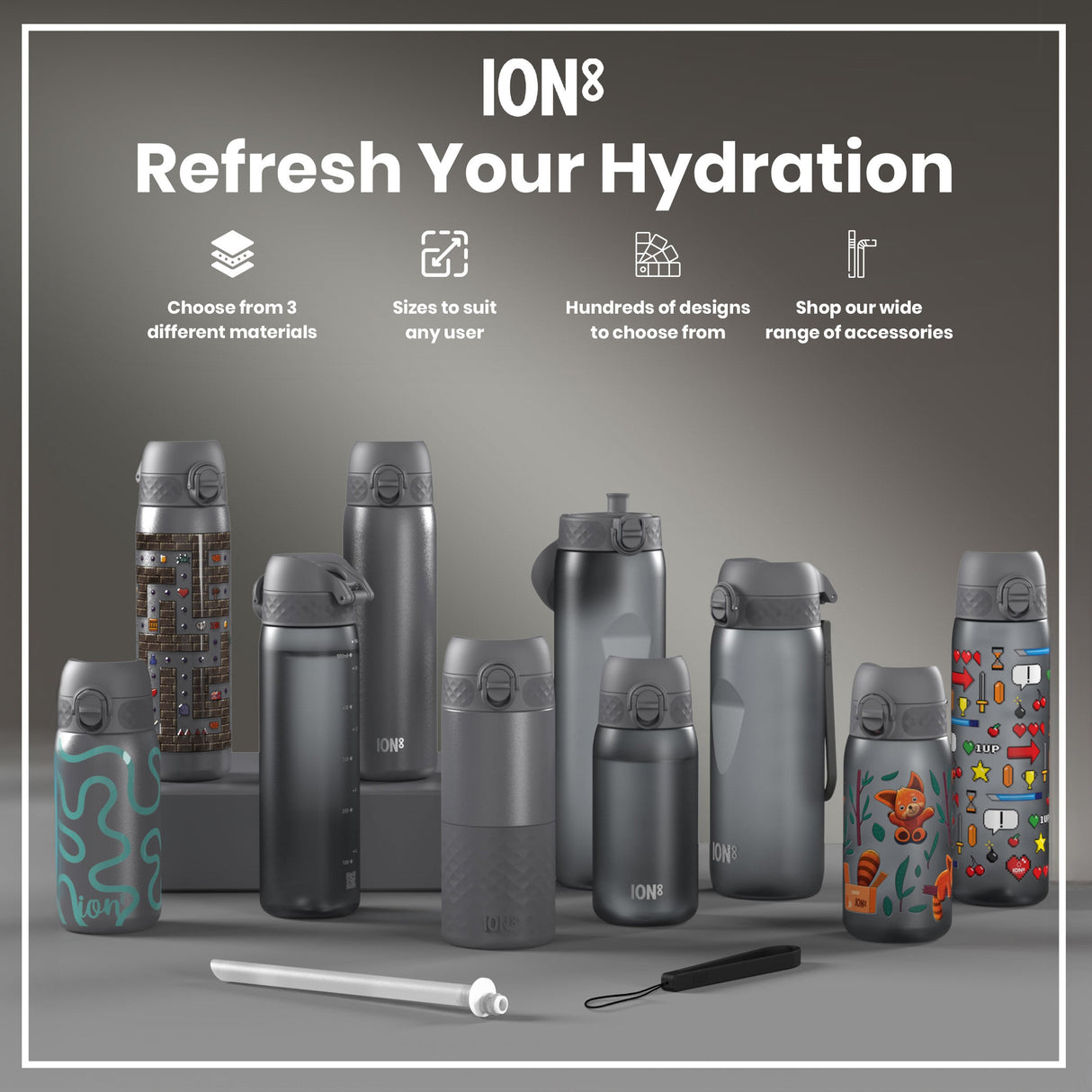 ION8 Bottle, Recyclon, Grey, 750ml