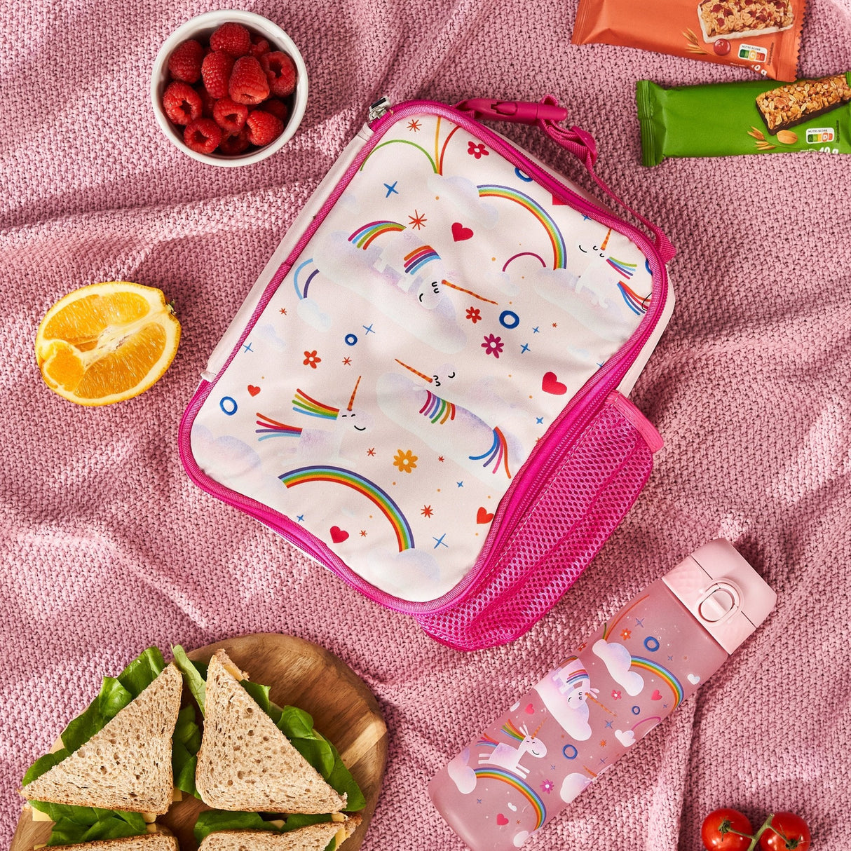 ION8 Kids Lunch Bag, Insulated, Unicorn Rainbows, Medium