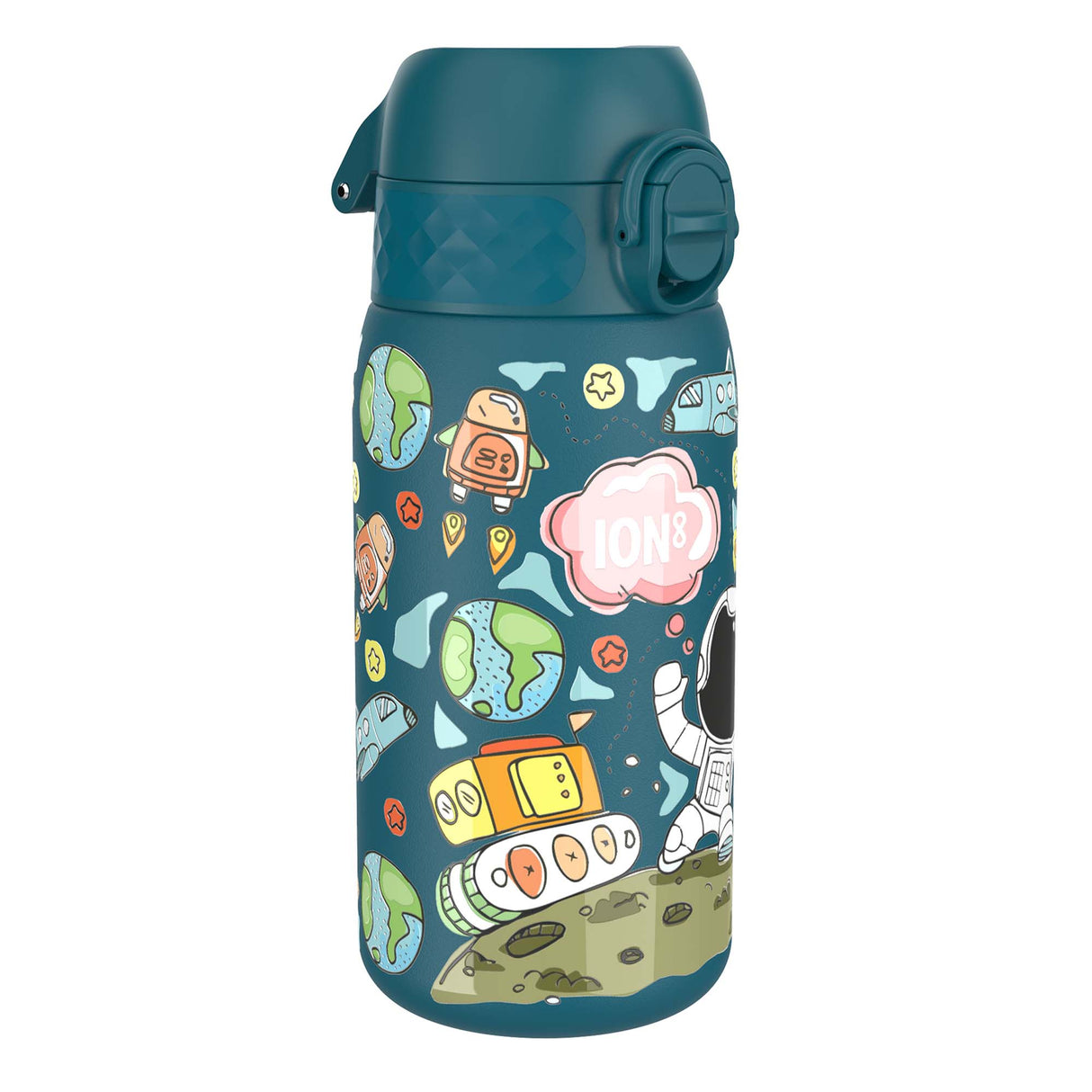 ION8 Leak Proof Kids Water Bottle, Stainless Steel, Space, 400ml (13oz)