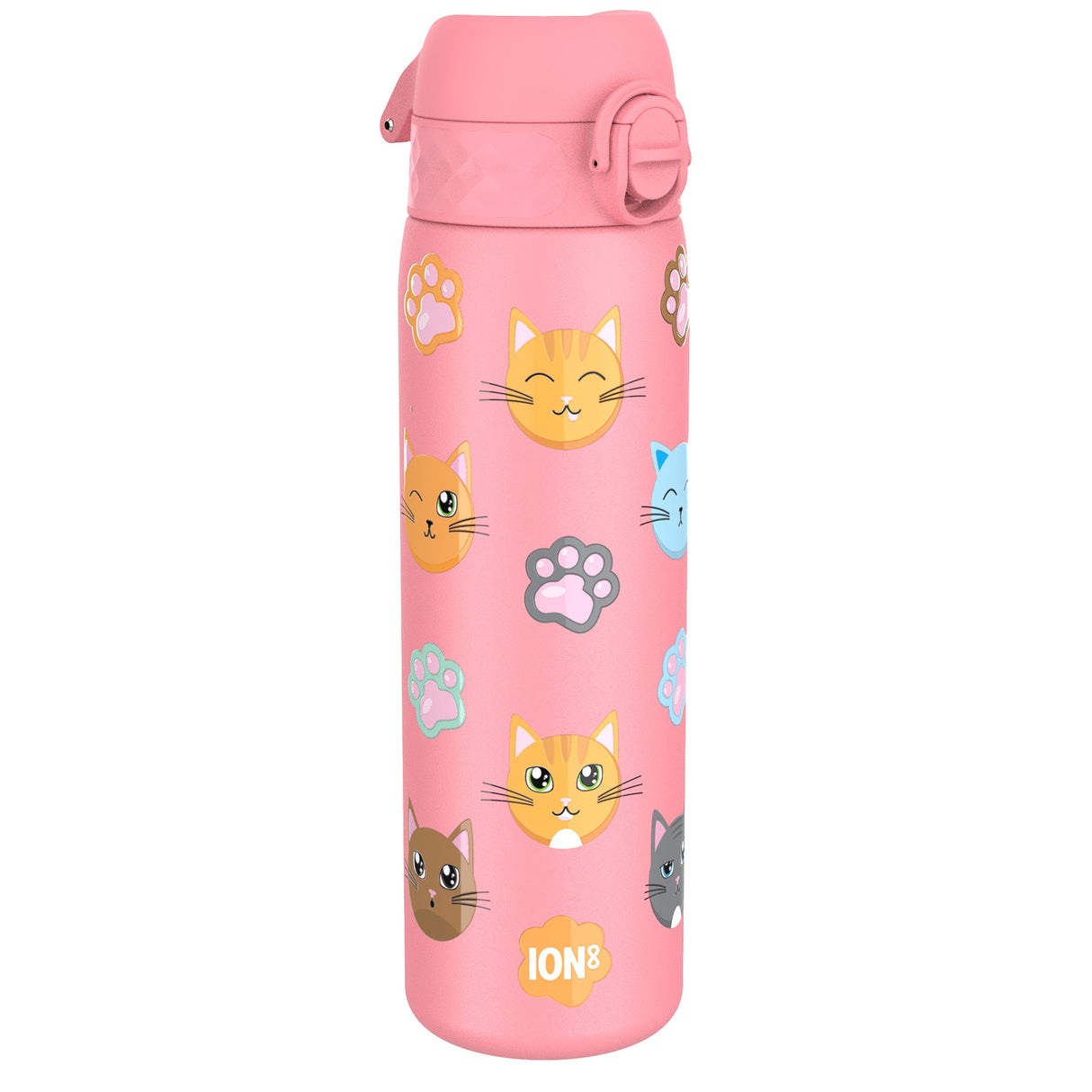 ION8 Leak Proof Slim Water Bottle, Stainless Steel, Cats, 600ml (20oz)