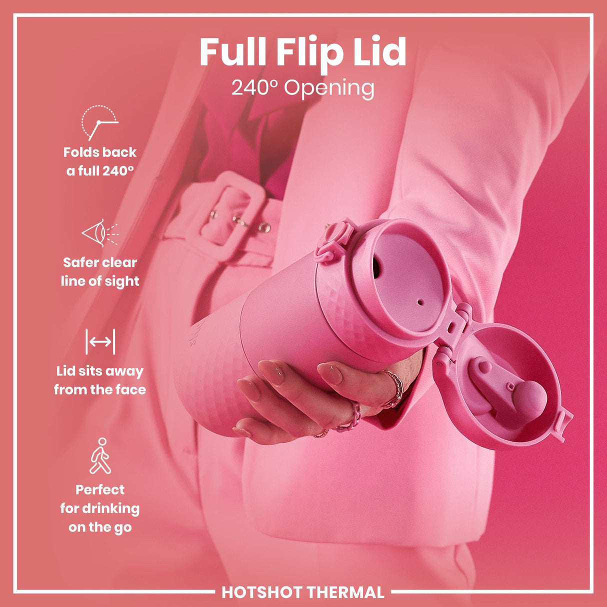 ION8 HotShot Leak Proof Insulated Cup, Travel Mug, Rose Bloom, 360ml (12oz)