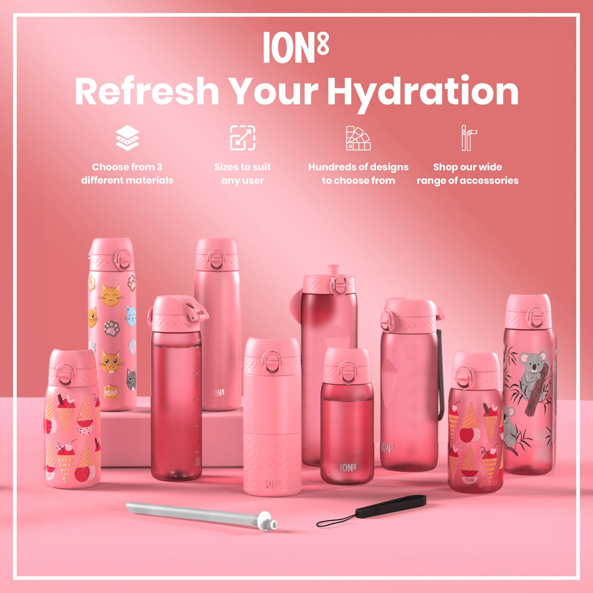 ION8 HotShot Leak Proof Insulated Cup, Travel Mug, Rose Bloom, 360ml (12oz)