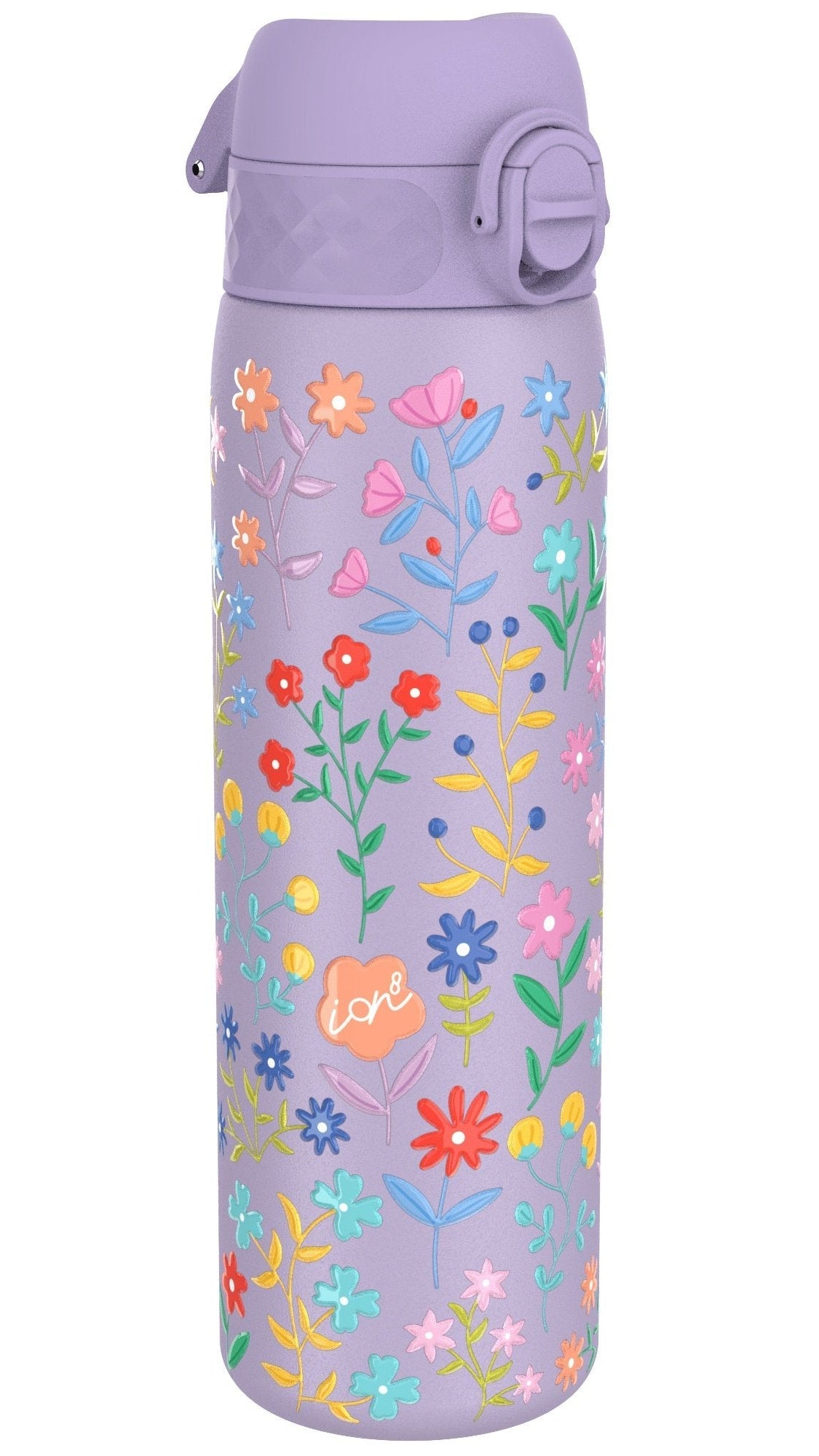 ION8 Leak Proof Slim Thermal Water Bottle, Insulated Steel, Ditsy Floral, 500ml (17oz)
