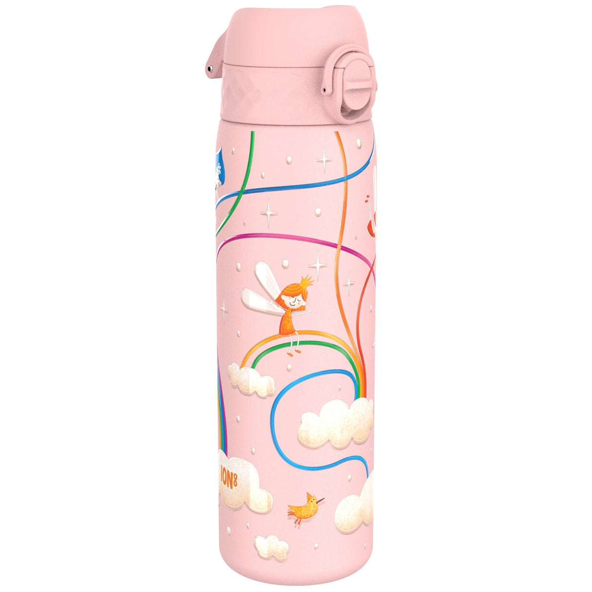 ION8 Leak Proof Slim Water Bottle, Stainless Steel, Fairies, 600ml (20oz)