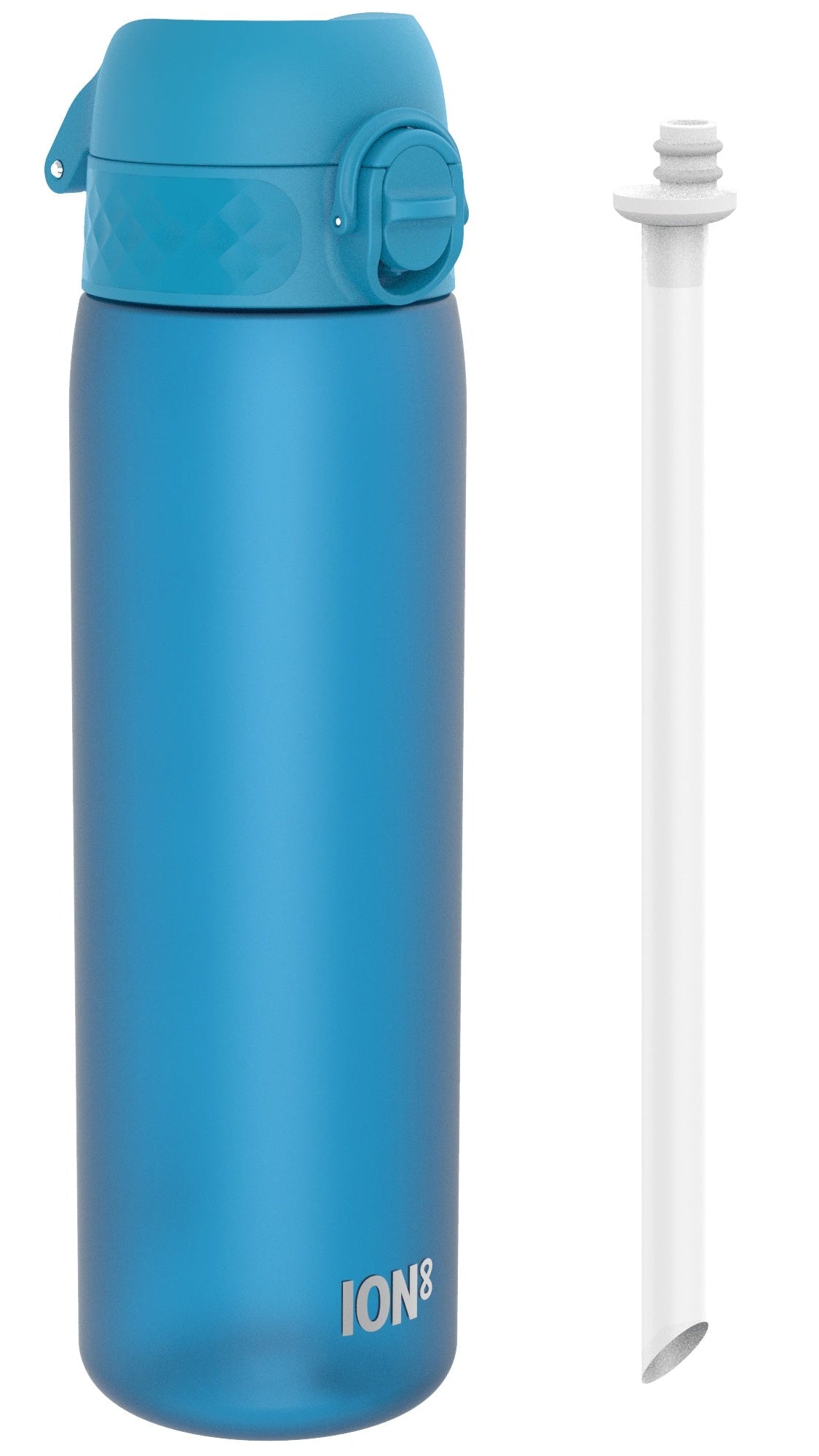 ION8 Leak Proof Medium Water Bottle with Straw, Recyclon, Blue, 500ml (18oz)