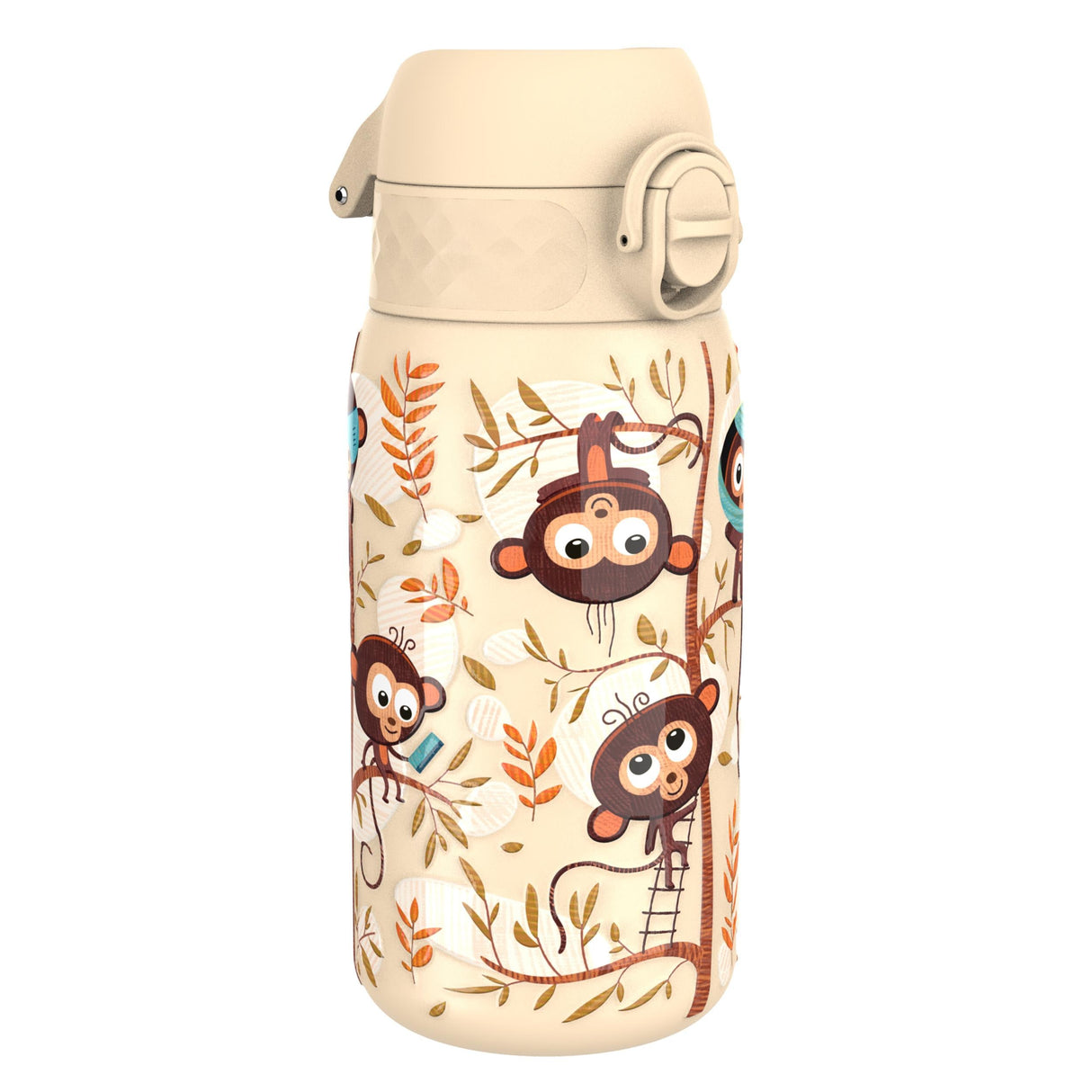 ION8 Leak Proof Kids Water Bottle, Stainless Steel, Monkeys, 400ml (13oz)