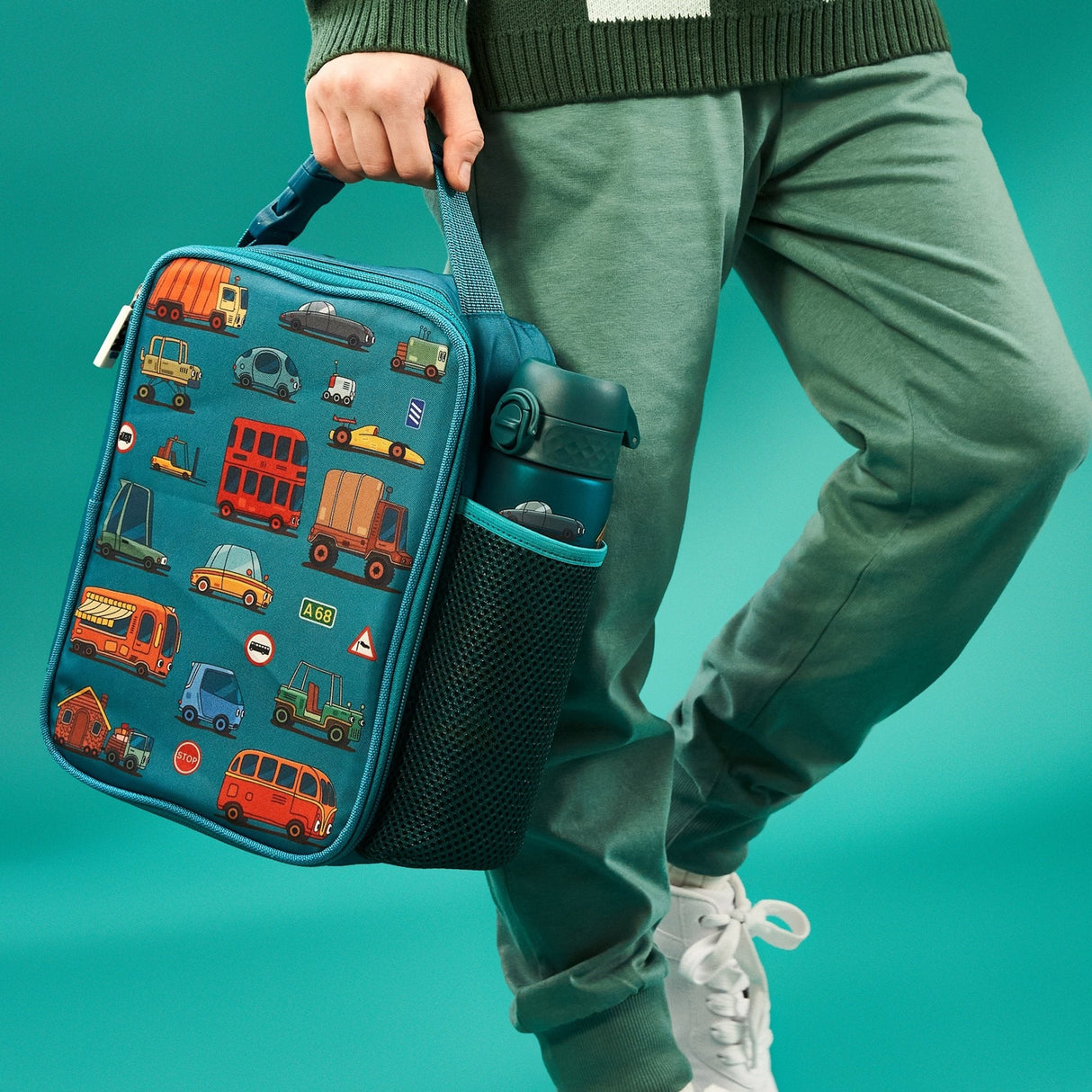 Kids Lunch Bag, Insulated, Automobiles, Medium