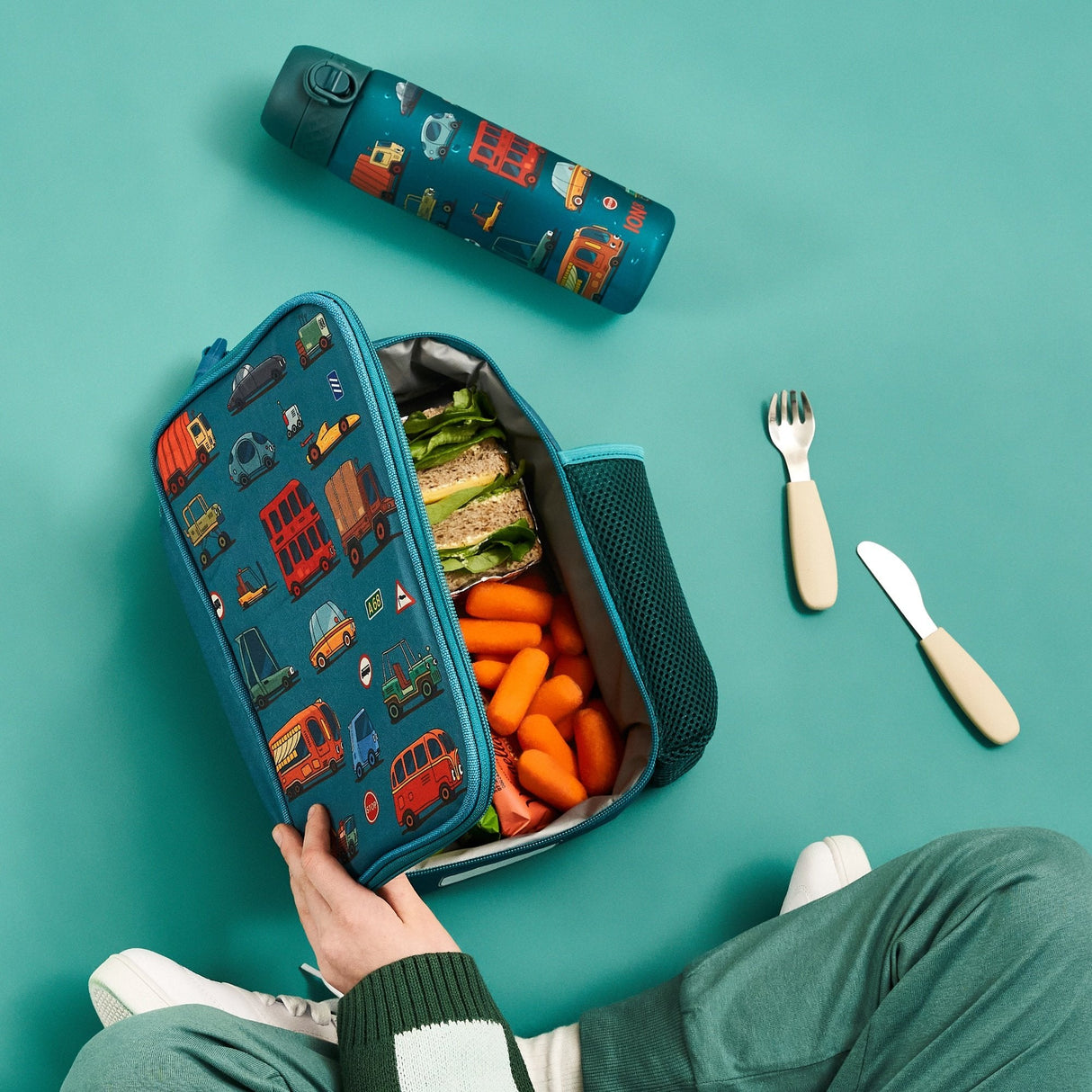 Kids Lunch Bag, Insulated, Automobiles, Medium