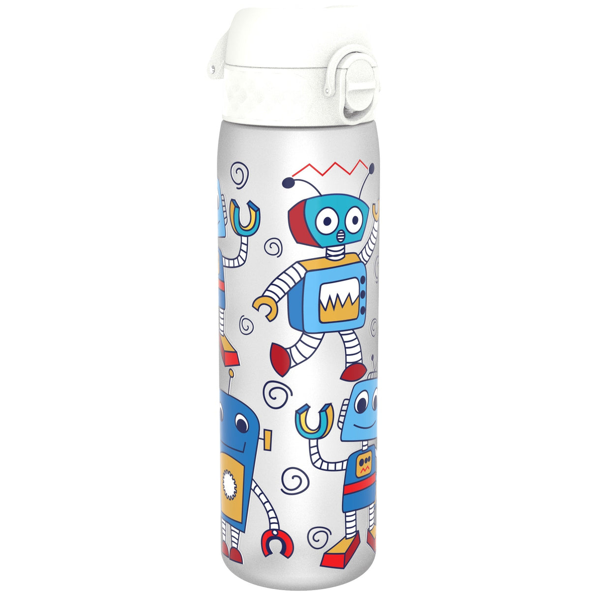 ION8 Leak Proof Slim Water Bottle, Recyclon, Robots, 500ml (18oz)