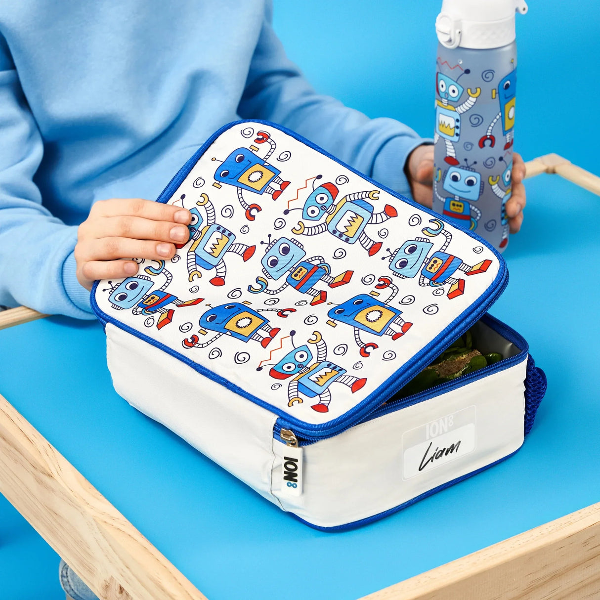 ION8 Kids Lunch Bag, Insulated, Robots, Medium