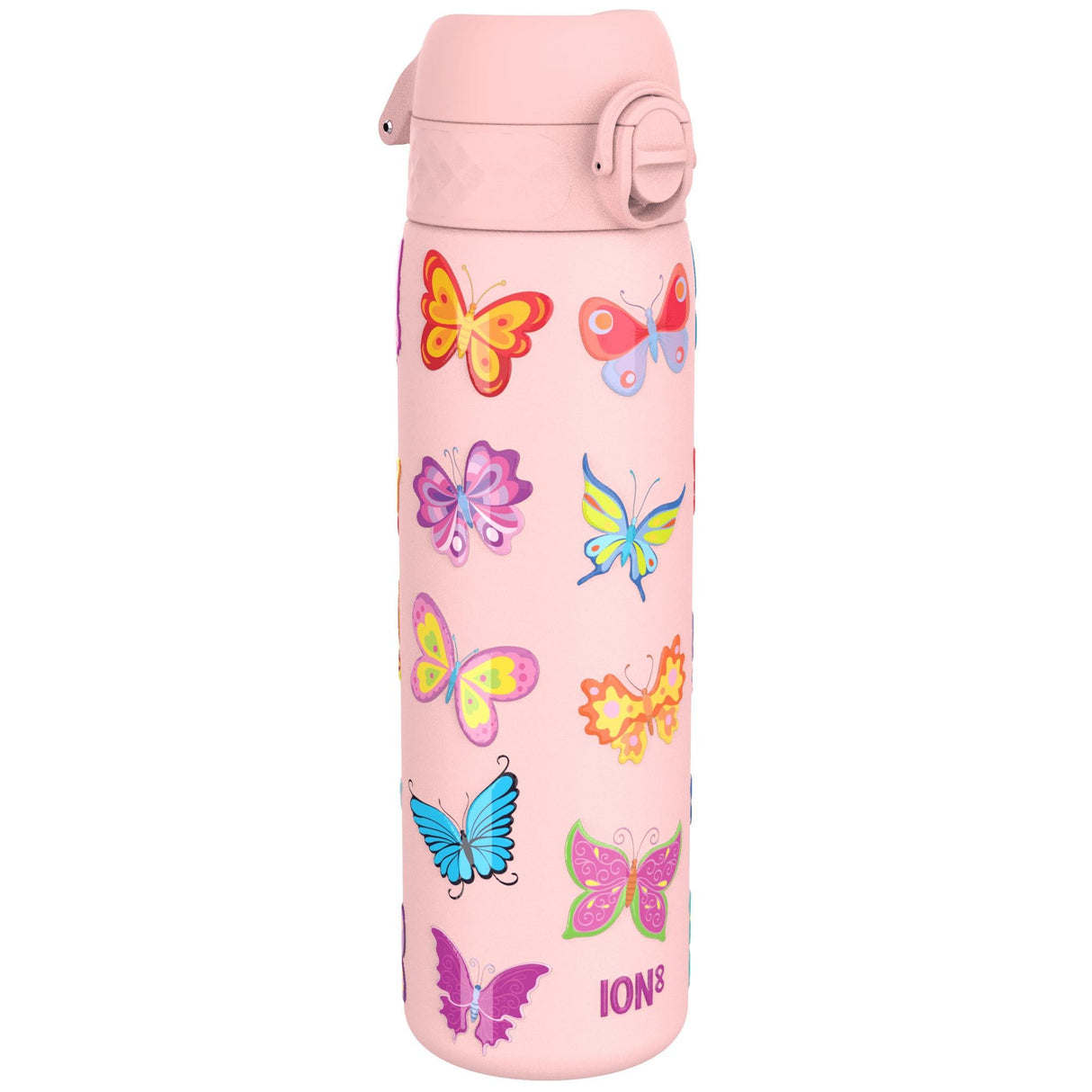 ION8 Leak Proof Slim Water Bottle, Stainless Steel, Butterfly, 600ml (20oz)