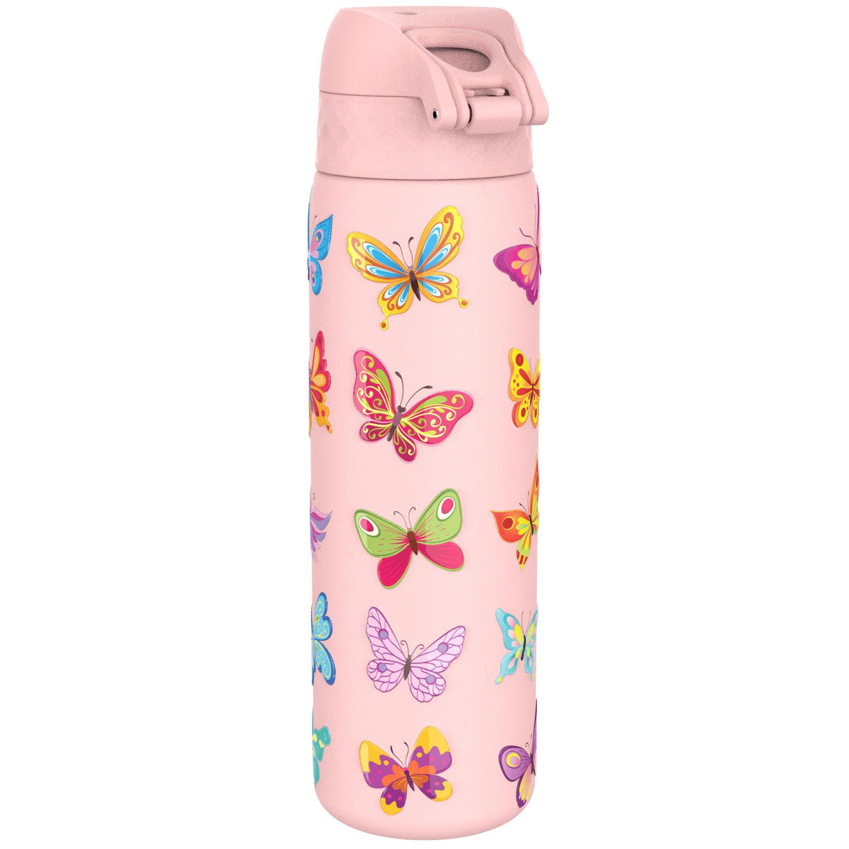 ION8 Leak Proof Slim Water Bottle, Stainless Steel, Butterfly, 600ml (20oz)