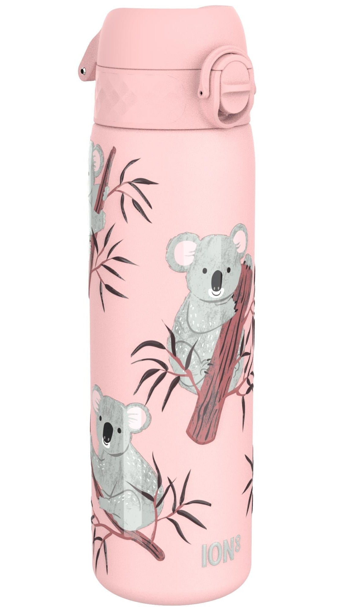 ION8 Leak Proof Slim Water Bottle, Stainless Steel, Koalas, 600ml (20oz)
