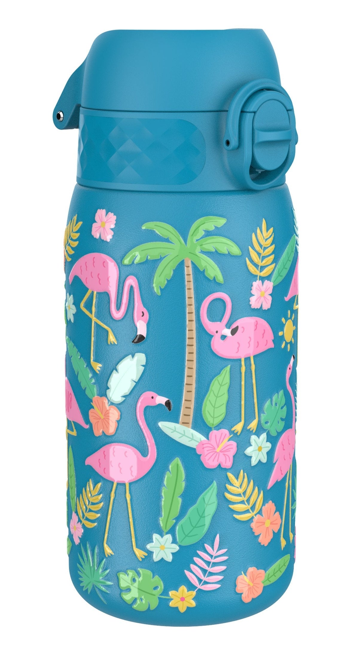 ION8 Leak Proof Kids Water Bottle, Stainless Steel, Flamingos, 400ml (13oz)