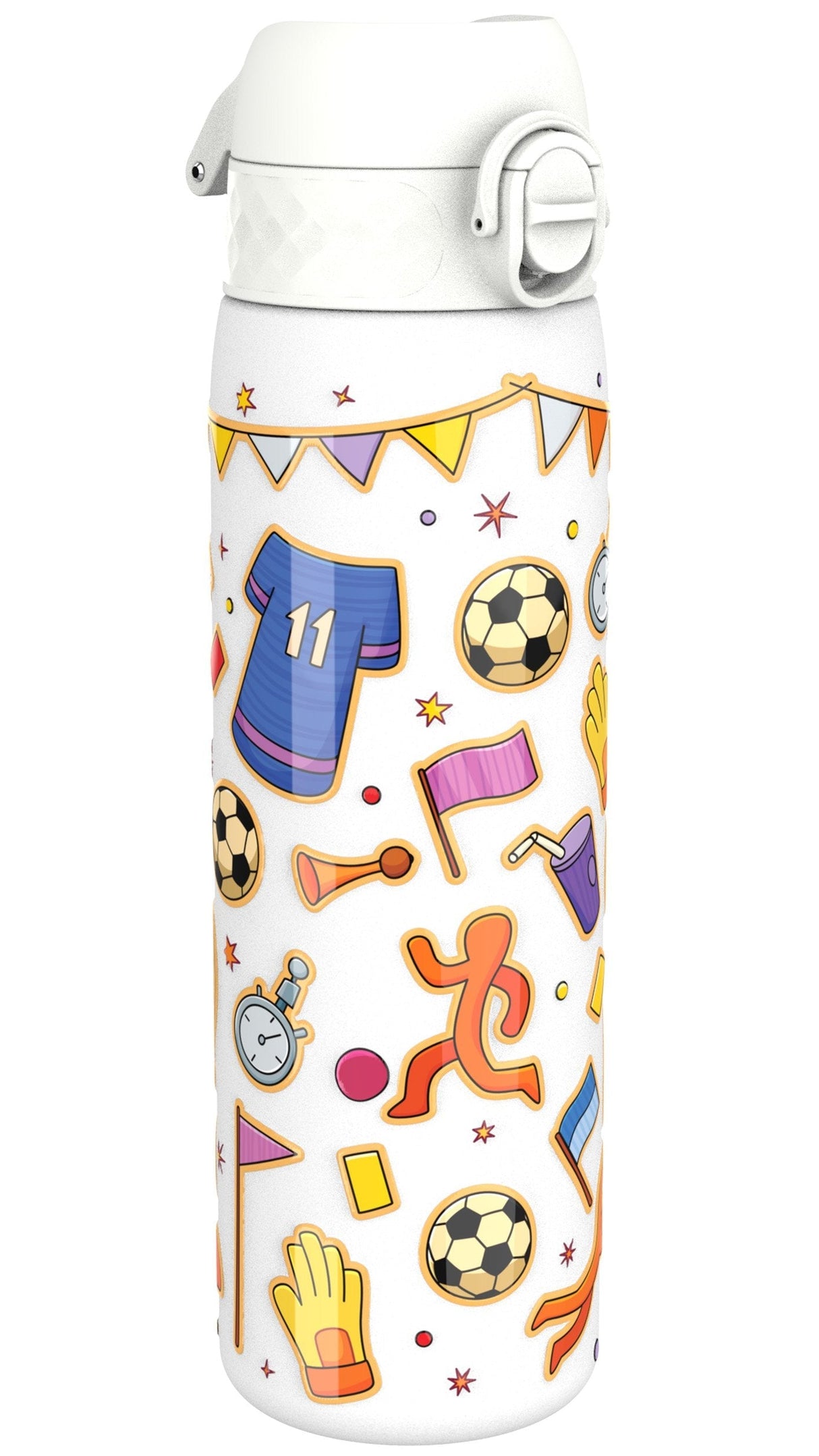 ION8 Leak Proof Slim Thermal Steel Water Bottle, Insulated, Football, 500ml (17oz)