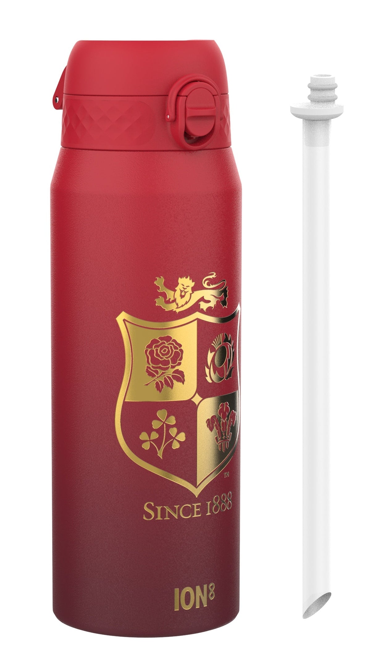 Lions X ION8 Insulated Steel Water Bottle, British & Irish Lions, Sea of Red, 750ml (24oz)