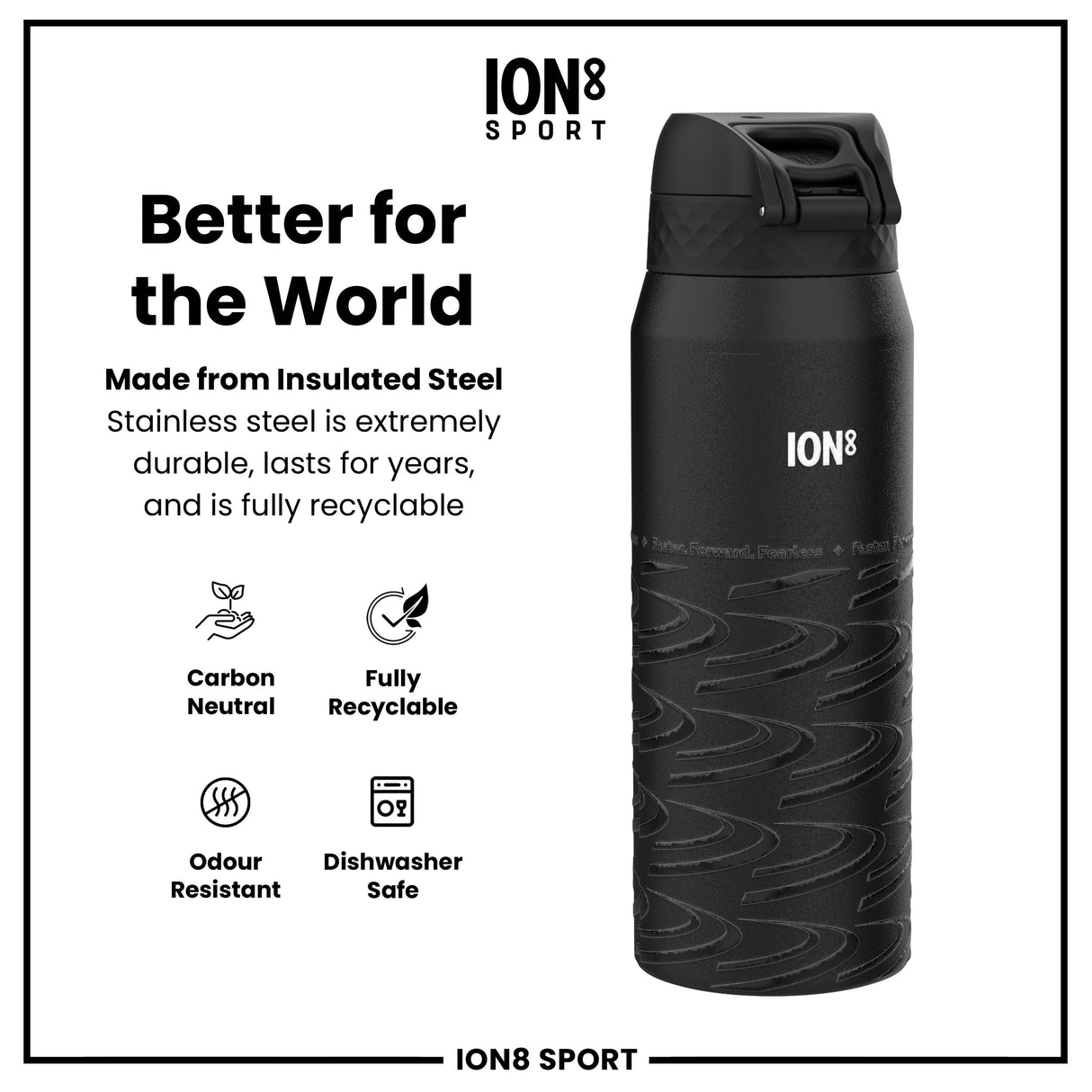 MotoGP x ION8 Insulated Steel Water Bottle, MotoGP Lean, 750ml (24oz)