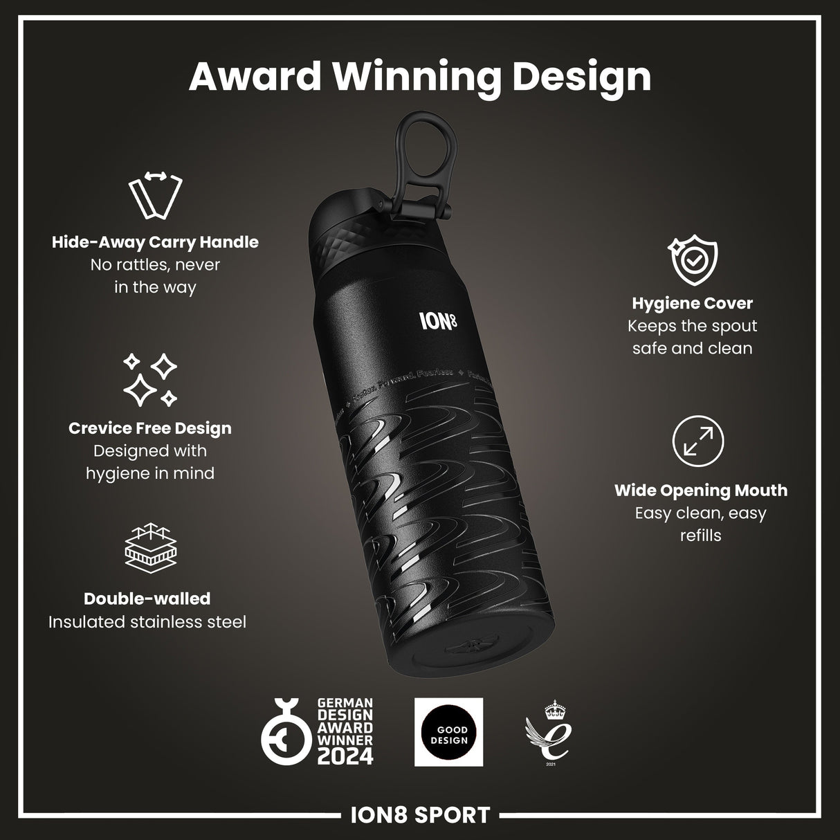 MotoGP x ION8 Insulated Steel Water Bottle, MotoGP Lean, 750ml (24oz)